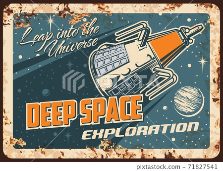 Satellite deep space exploration rust tin sign Satellite deep space exploration rust tin sign 71827541