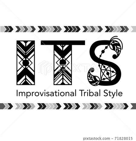 Tribal dance style name written by ethnic letters. Tribal dance style name written by ethnic letters. 71828015