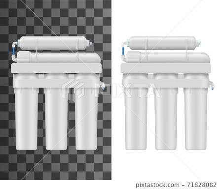 Water filter with membrane cartridge vector mockup 71828082