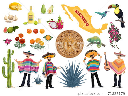Mexican food, culture and travel symbol set 71828179