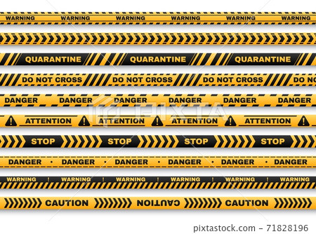 Security warning vector tapes with typography set 71828196