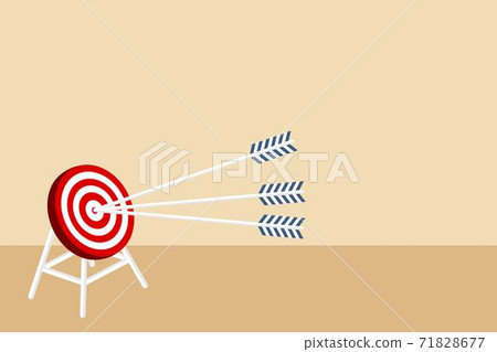 Achievement goal. Aim in business concept. Aspirational people. Mission achieved. Vector illustration in flat design. Achievement goal. Aim in business concept. Aspirational people. Mission achieved. Vector illustration in flat design. 71828677
