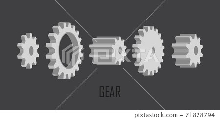 Gears wheels set vector illustration isolated Gears wheels set vector illustration isolated 71828794