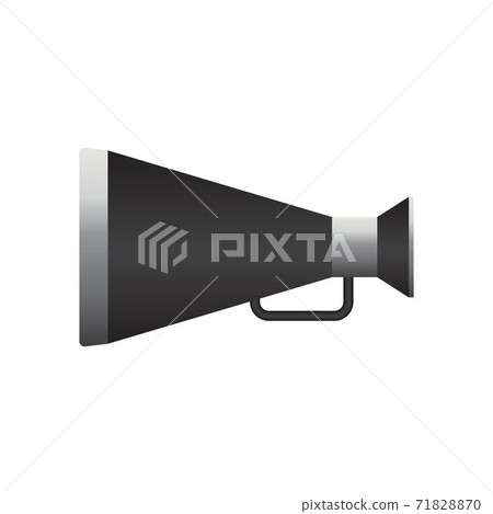 Retro megaphone vector illustration isolated on white background. Movie equipment Retro megaphone vector illustration isolated on white background. Movie equipment 71828870