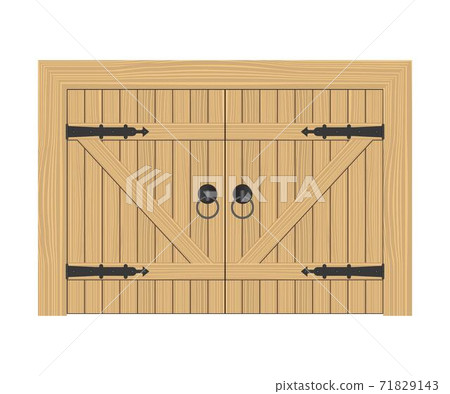 Old wooden door vector illustration isolated on white background Old wooden door vector illustration isolated on white background 71829143
