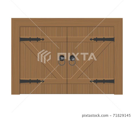 Old wooden door vector illustration isolated on white background Old wooden door vector illustration isolated on white background 71829145