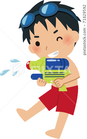 A person who has a water gun 71829592