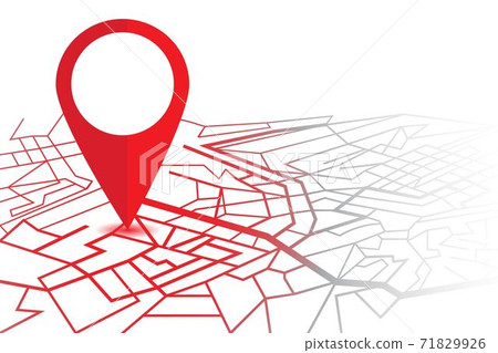 GPS navigator pin. Map with a pin isolated on white background GPS navigator pin. Map with a pin isolated on white background 71829926