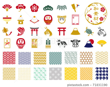 2021新年圖標和日本模式集 71831190