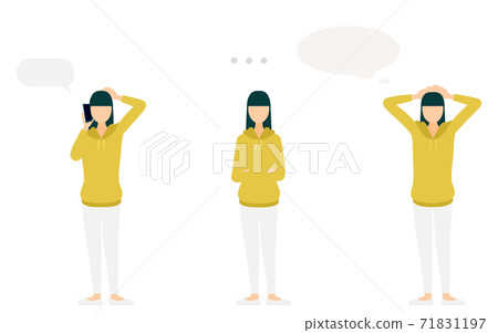 Person's pose set Call, shut up, worry Person's pose set Call, shut up, worry 71831197