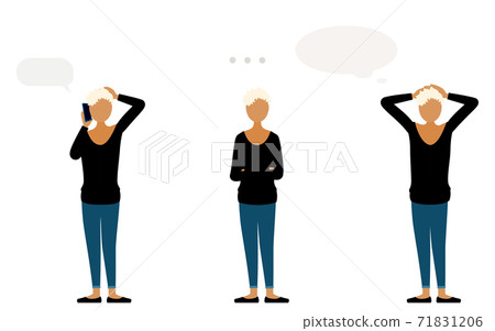 Person's pose set Call, shut up, worry Person's pose set Call, shut up, worry 71831206