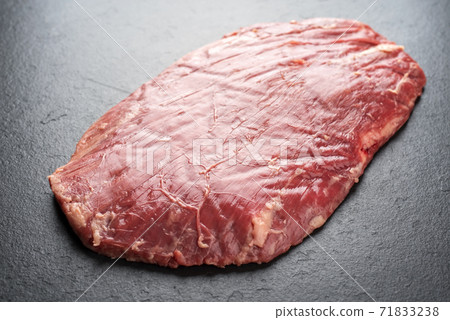 Raw dry aged wagyu flank steak Raw dry aged wagyu flank steak 71833238