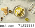 Popular middle eastern appetizer labneh, 71833338