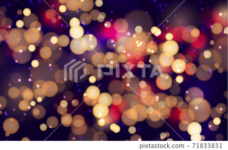 Multicolored blurry bokeh on a dark background 71833831