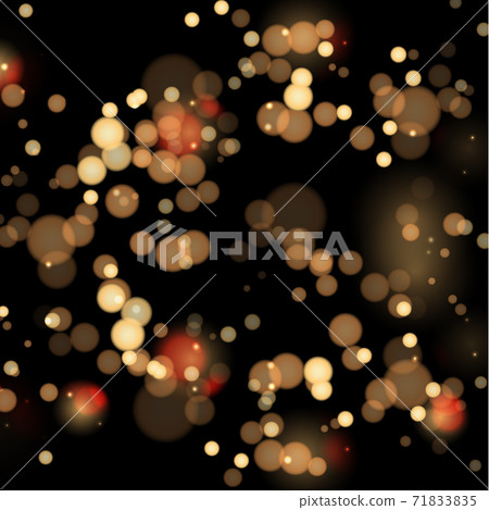 Multicolored blurry bokeh on a dark background 71833835