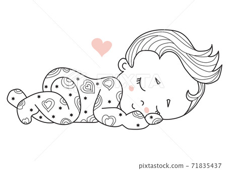 Cute little baby sleeping sweetly. sweet dream.... - Stock Illustration ...