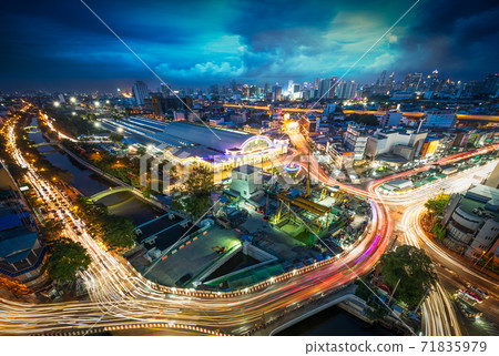 Bangkok night scene cityscape 71835979