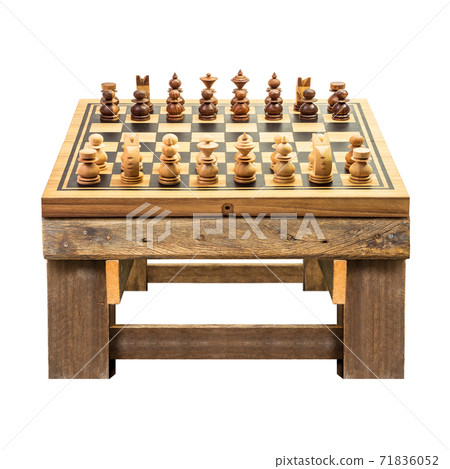 Wooden chess on table isolated 71836052