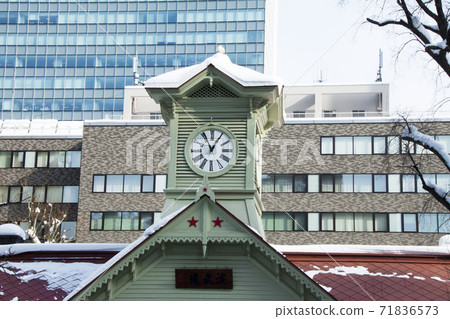 Sapporo clock tower covered with snow Sapporo clock tower covered with snow 71836573