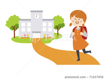 Girls going to school Girls going to school 71837956
