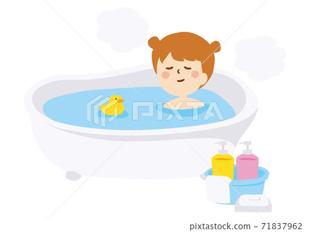 A girl taking a bath 71837962