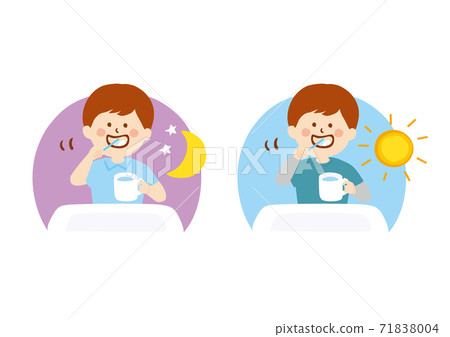 男孩刷牙 71838004