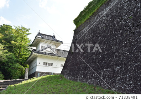 Corner tower and stone wall of Sendai Castle in Sendai City, Miyagi Prefecture, Tohoku 71838491