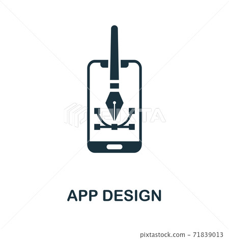 App Design icon. Simple element from app development collection. Filled App Design icon for templates, infographics and more App Design icon. Simple element from app development collection. Filled App Design icon for templates, infographics and more 71839013
