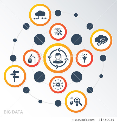 Vector Infographic template Big Data data - Stock Illustration ...