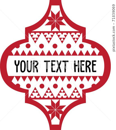 Arabesque monogram Tile Christmas Ornament. christmas and new year design Arabesque monogram Tile Christmas Ornament. christmas and new year design 71839069
