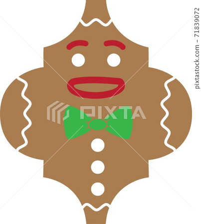 Arabesque gingerbread Tile Christmas Ornaments. Christmas and new year design 71839072