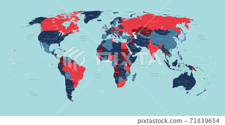 World political vector detailed map - Stock Illustration [71839654] - PIXTA