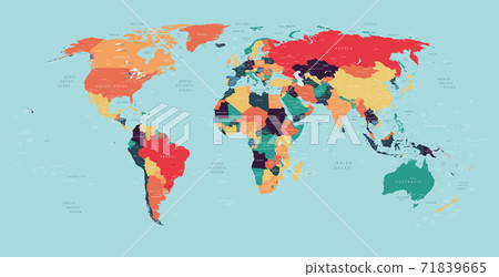 World political vector detailed map World political vector detailed map 71839665