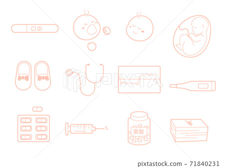 Simple and cute illustration of pregnancy 71840231