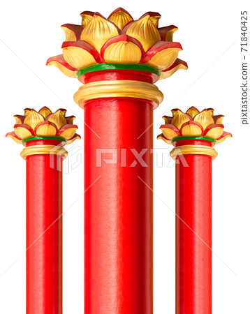 Red Chinese pillar 71840425