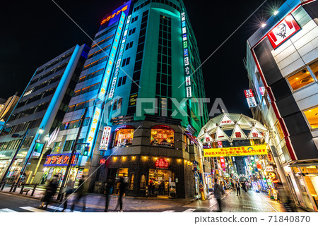 View of Tokyo cityscape of Japan, such as Ikebukuro Nishi Ichibangai at the west exit of Ikebukuro Station View of Tokyo cityscape of Japan, such as Ikebukuro Nishi Ichibangai at the west exit of Ikebukuro Station 71840870