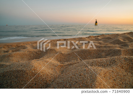 Haeundae beach with sunset sky in Busan, Korea Haeundae beach with sunset sky in Busan, Korea 71840900