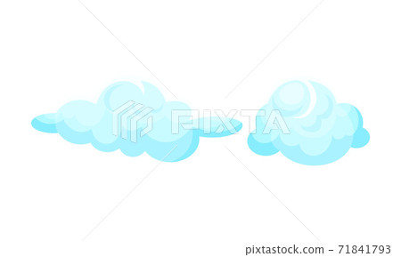 Soft Blue Clouds Suspended in the Atmosphere Vector Set 71841793