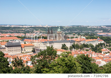 Prague castle sunny panorama view old town Prague castle sunny panorama view old town 71842786