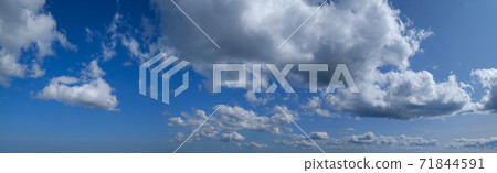 Blue sky with clouds in sunlight background 71844591