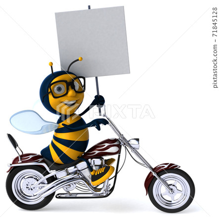 Fun bee - 3D Illustration 71845128