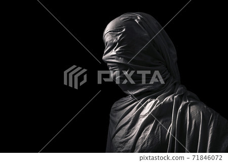 Portrait of a scary ghost isolated on black background 71846072