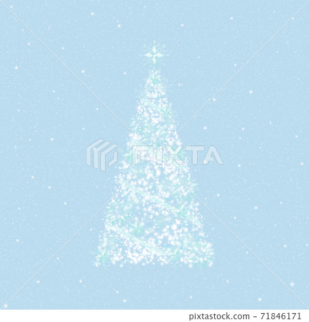 Christmas tree snowflake / background light blue white dust 71846171