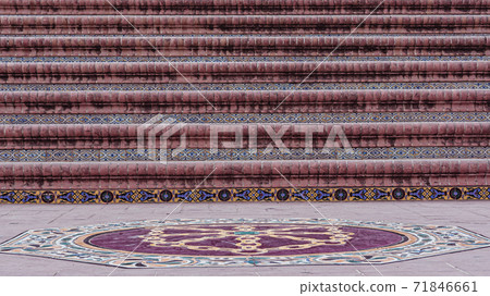 Detail of a ceramic balustrade in the Plaza de Espana Detail of a ceramic balustrade in the Plaza de Espana 71846661