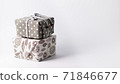 Christmas zero waste, environmentally friendly packaging of gifts in fabrics with natural composition, the concept of an eco-friendly Christmas holiday, minimalism. Christmas new year concept 71846677