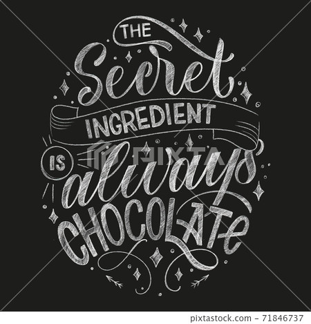 Chocolate hand lettering chalk quotes. Chocolate hand lettering chalk quotes. 71846737