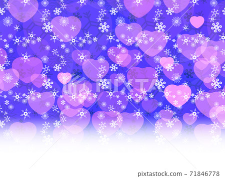 Snowflake and heart background - Stock Illustration [71846778] - PIXTA