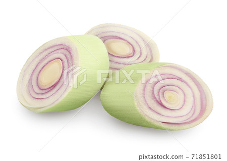 Fresh Lemongrass slices isolated on white background with clipping path and full depth of field Fresh Lemongrass slices isolated on white background with clipping path and full depth of field 71851801