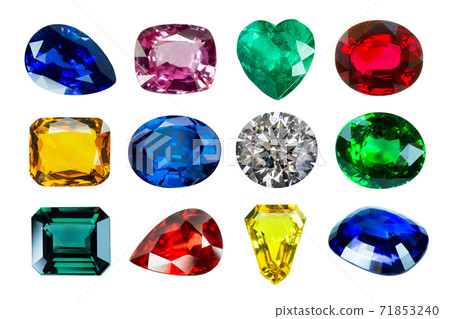 Natural gemstone isolated on a white background 71853240