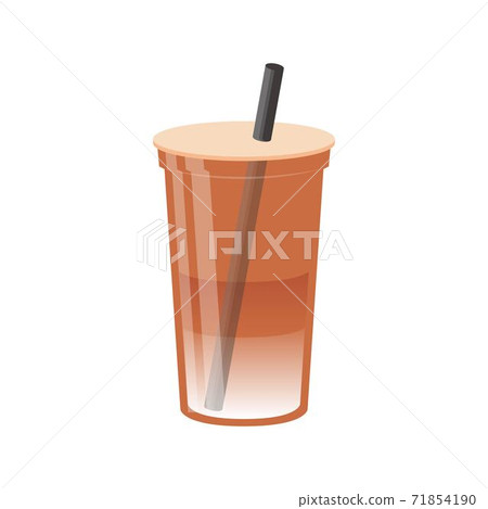塑膠杯裝著冷飲,果汁,冰茶,咖啡跟泡沫,卡通漫畫插圖 71854190